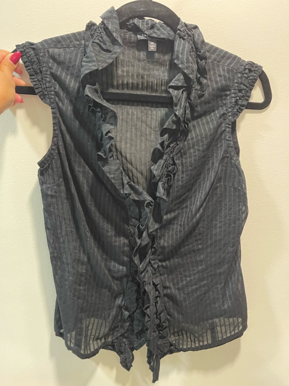 The Limited Black Ruffled Sleeveless Blouse